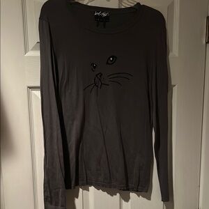 Black Cat Face Long Sleeve Sweater